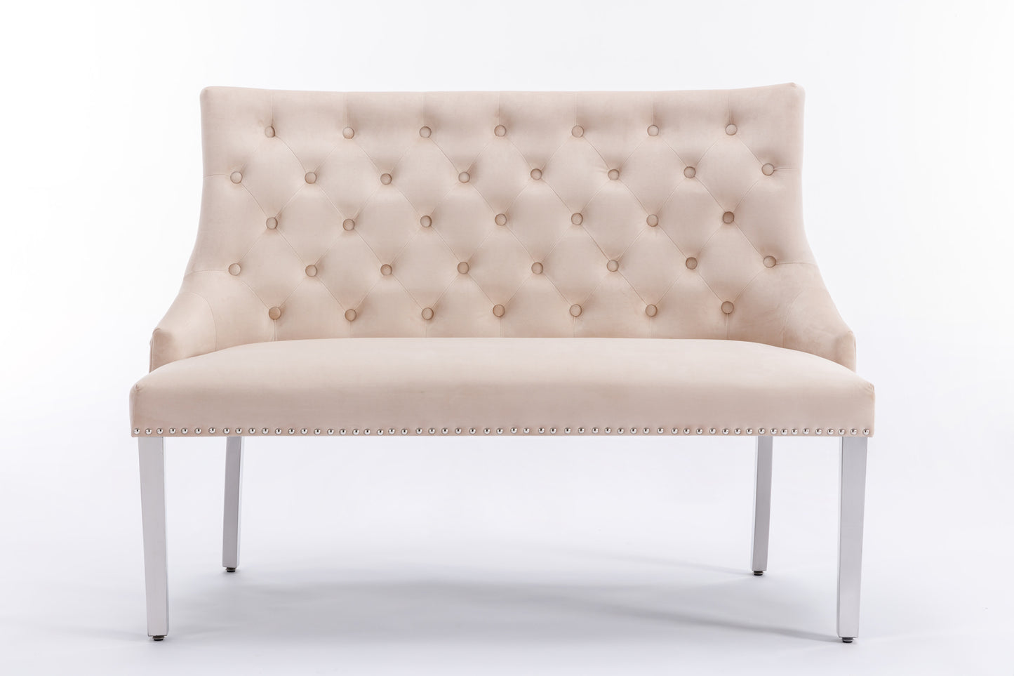 Majestic Mink Velvet High Back Kitchen Bench