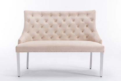Majestic Mink Velvet High Back Kitchen Bench