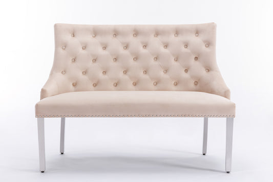 Majestic Mink Velvet High Back Kitchen Bench