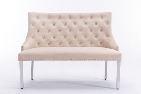 Majestic Mink Velvet High Back Kitchen Bench