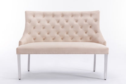 Majestic Mink Velvet High Back Kitchen Bench