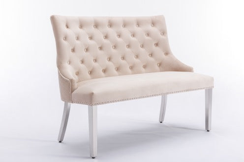 Majestic Mink Velvet High Back Kitchen Bench