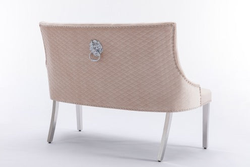 Majestic Mink Velvet High Back Kitchen Bench