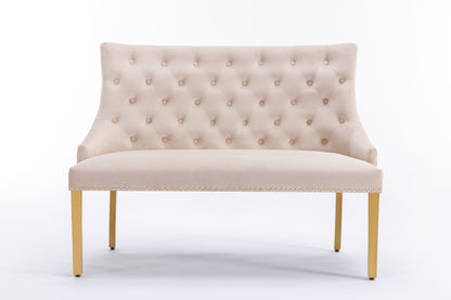 Majestic Mink Velvet High Back Kitchen Bench