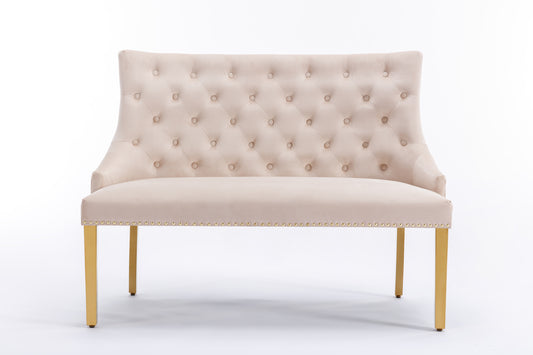 Majestic Mink Velvet High Back Kitchen Bench