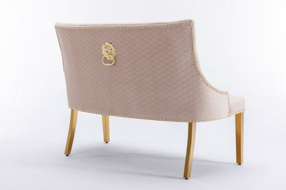 Majestic Mink Velvet High Back Kitchen Bench