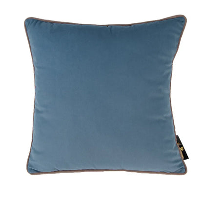 Blue and Champagne Velvet Cushion
