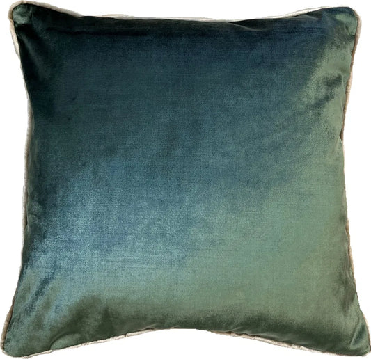 Sage and Gold Velvet Cushion