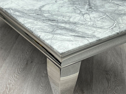 Sofia Grey and Silver Marble Dining Table