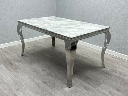 Sofia Grey and Silver Marble Dining Table