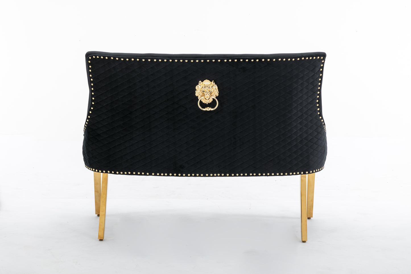 Majestic Black Velvet High Back Kitchen Bench
