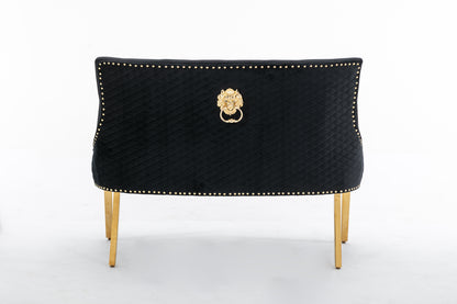 Majestic Black Velvet High Back Kitchen Bench
