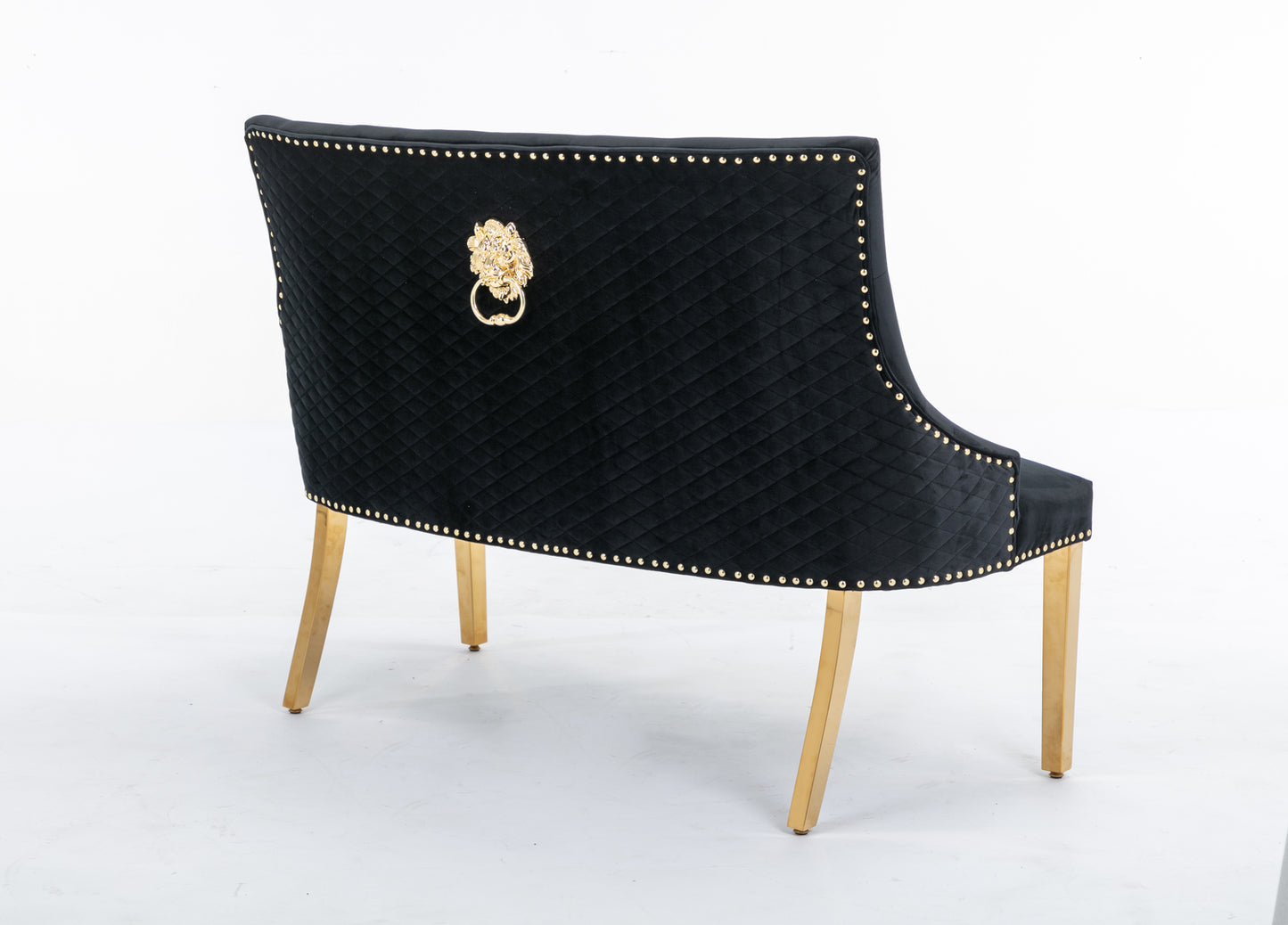 Majestic Black Velvet High Back Kitchen Bench