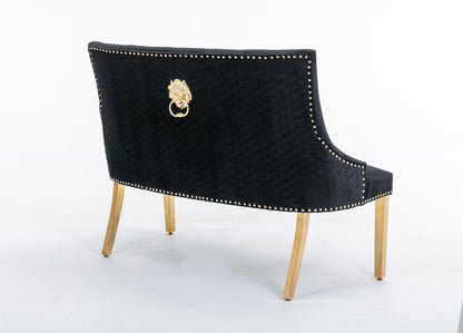 Majestic Black Velvet High Back Kitchen Bench