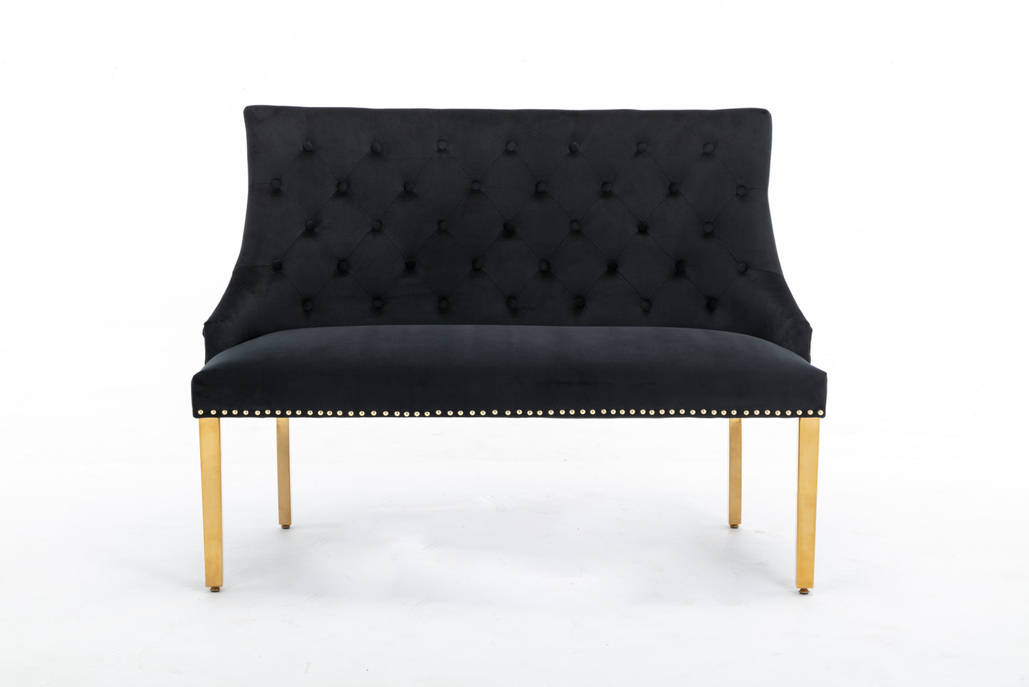 Majestic Black Velvet High Back Kitchen Bench