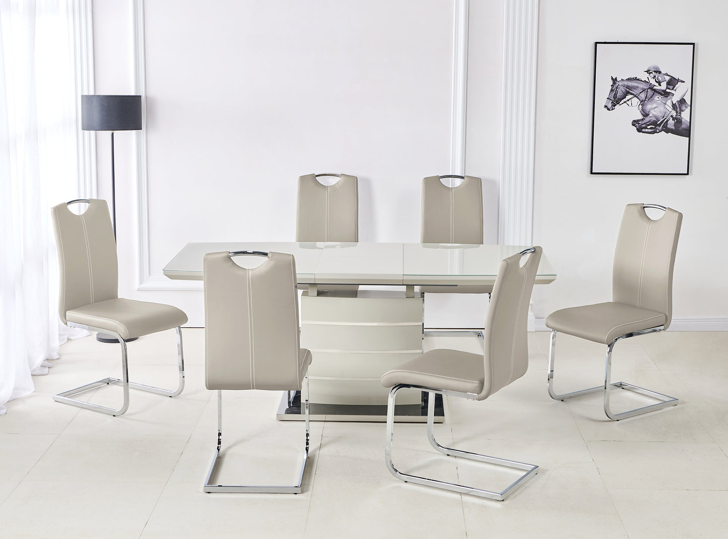 Milan Extendable Dining Table & 6 Chairs