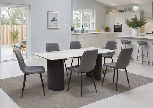 Misty Sintered Stone Grey Dining Table
