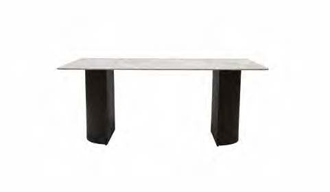Misty Grey Sintered Stone Dining Table With 6 Black Palermo Chairs