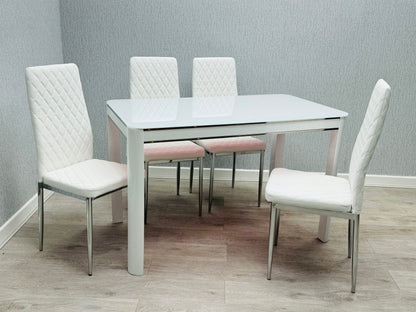 Morano Glass Dining Table & 4 Chairs