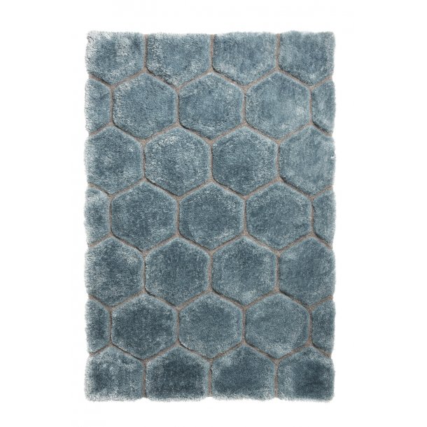 Noble House Blue/Grey Hexagon Rug