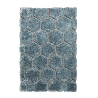 Noble House Blue/Grey Hexagon Rug