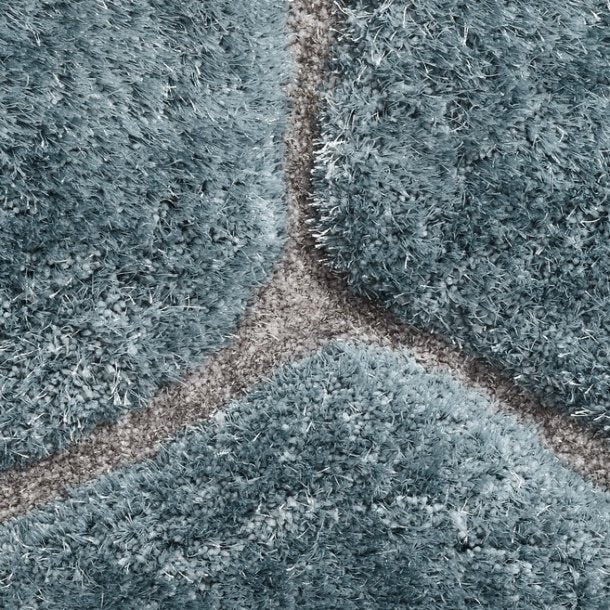 Noble House Blue/Grey Hexagon Rug
