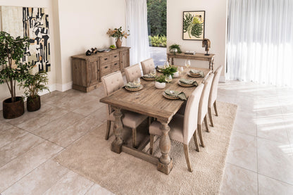 Norfolk Hand Carved Wooden Dining Table & 6 Lincoln Chairs