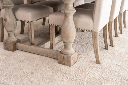 Norfolk Hand Carved Wooden Dining Table & 6 Lincoln Chairs