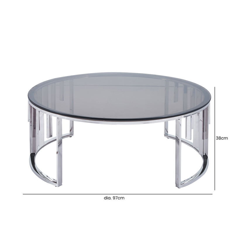 Round Chrome Coffee Table