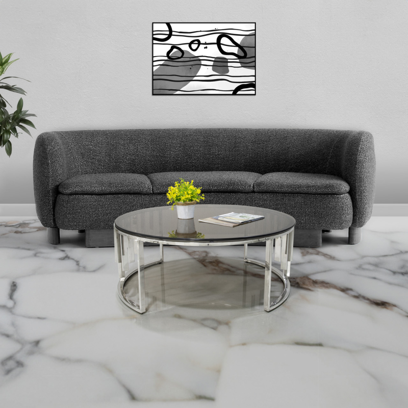 Round Chrome Coffee Table