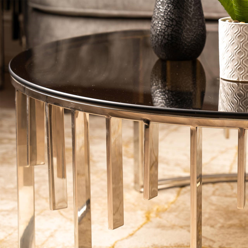 Round Chrome Coffee Table
