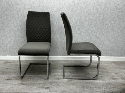 Tokyo Grey Stone Effect Glass Round Dining Table & 4 Chairs