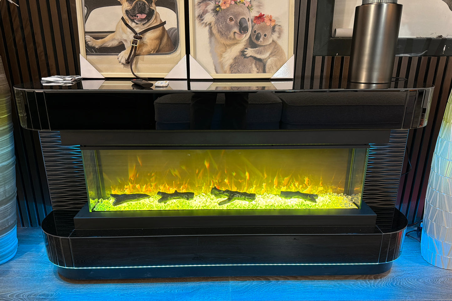 Black Tech Electric Fireplace