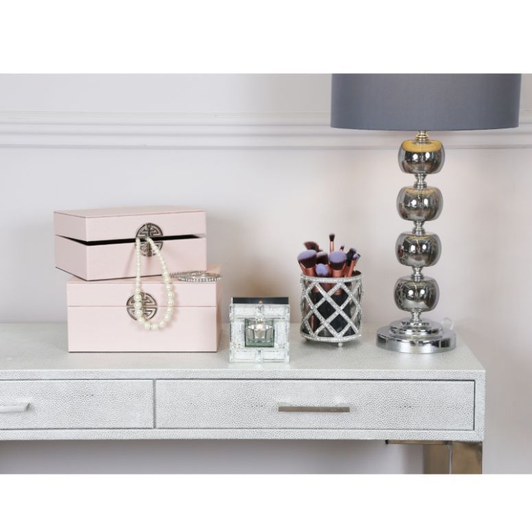 Set of 2 Rose Pink Jewellery Boxes