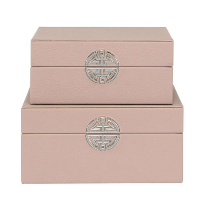 Set of 2 Rose Pink Jewellery Boxes