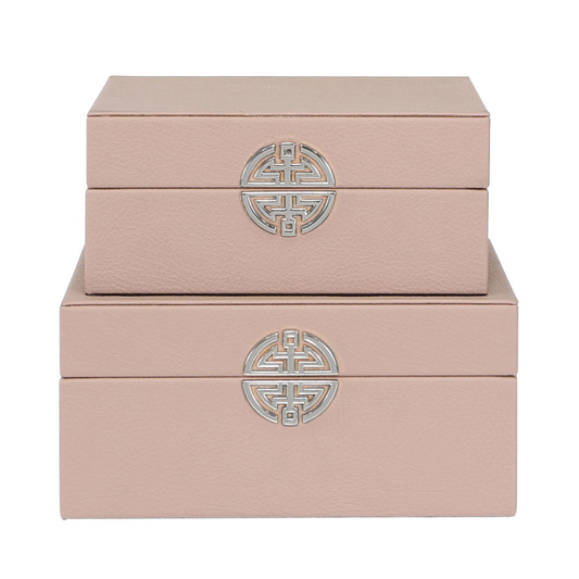 Set of 2 Rose Pink Jewellery Boxes