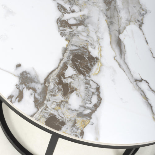 Round White Twin Nest of Tables