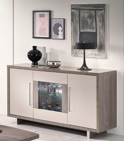 Royal Italian Grey 3 Door Sideboard with Interior LED Light