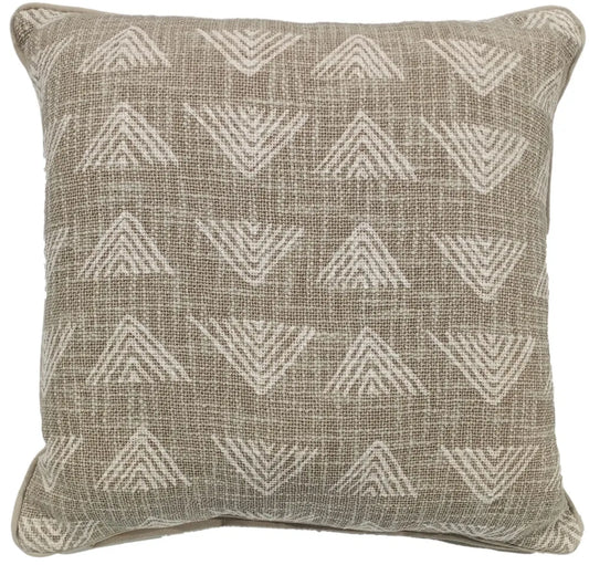 Triangle Print Taupe Cushion