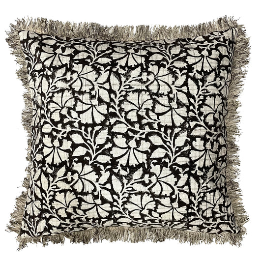 Malini Block Print Cushion Falna Mocha