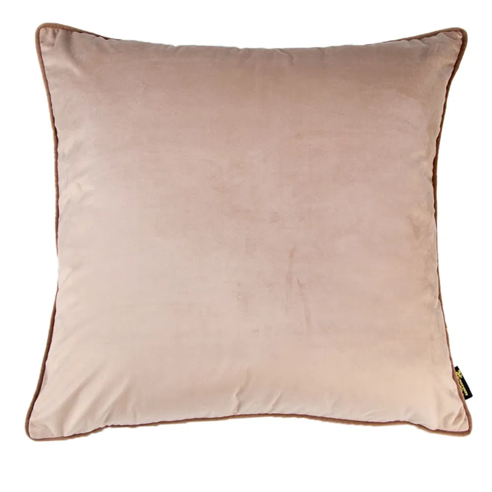 Choc and Taupe Velvet Cushion