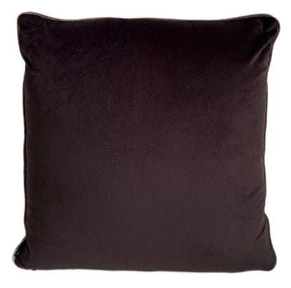 Orange and Choc Velvet Cushion
