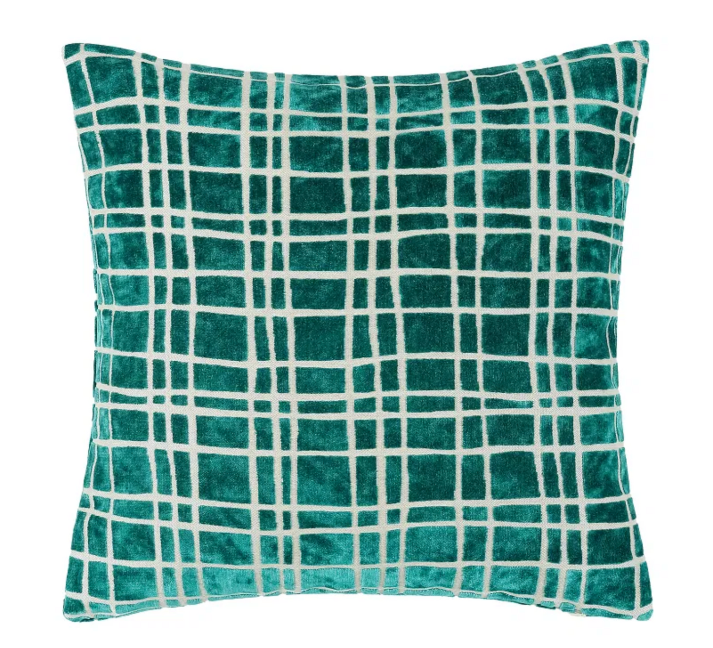 Drunkplaid Teal Cushion