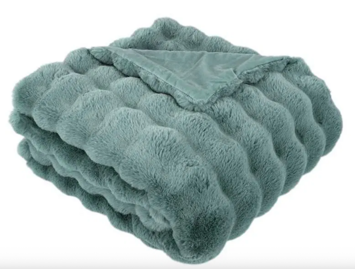 Malini Raffles Soft Bubble Blanket Throw Seafoam