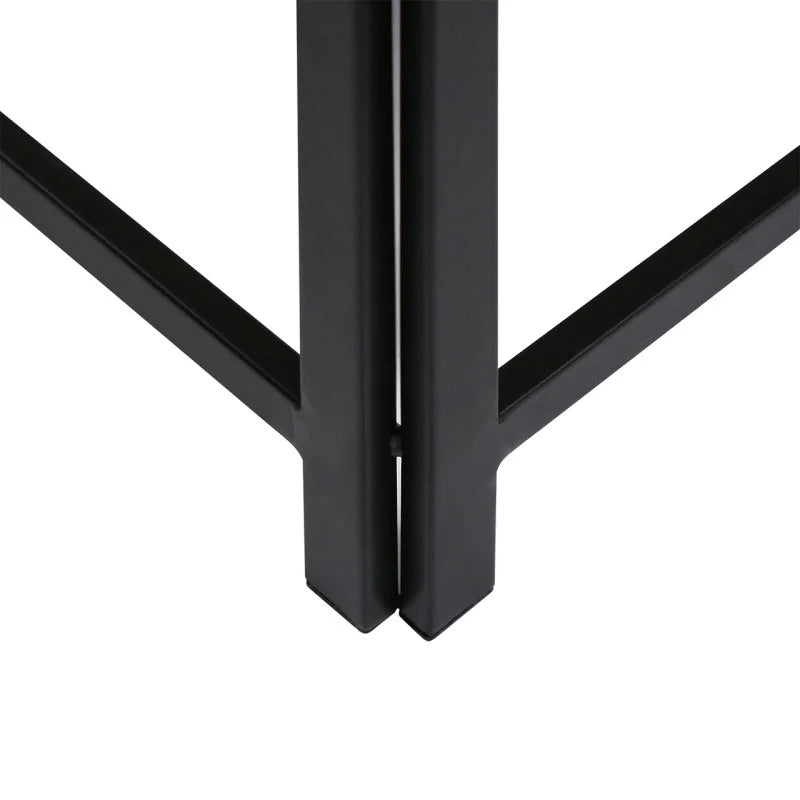 Set of 2 Black Metal Nesting Table with White Marble Top