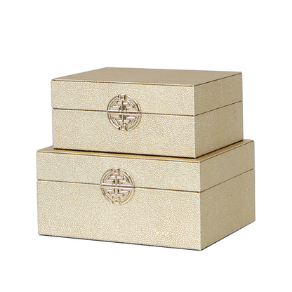 Set of 2 Gold Jewellery Boxes