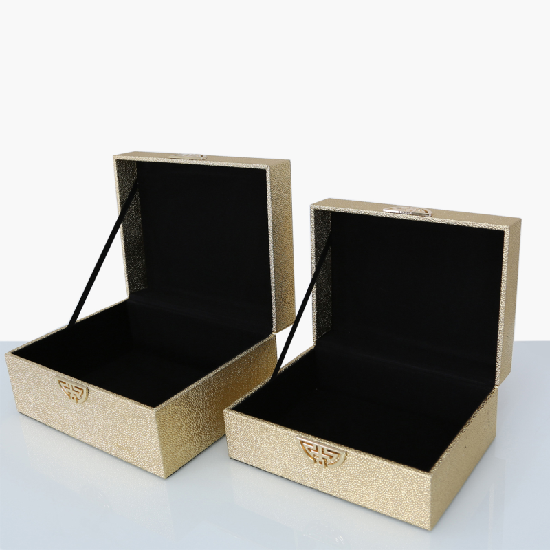Set of 2 Gold Jewellery Boxes