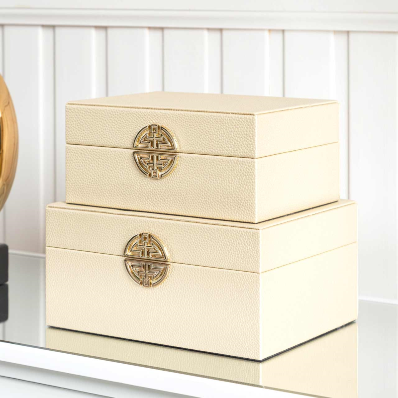 Set of 2 Gold Jewellery Boxes