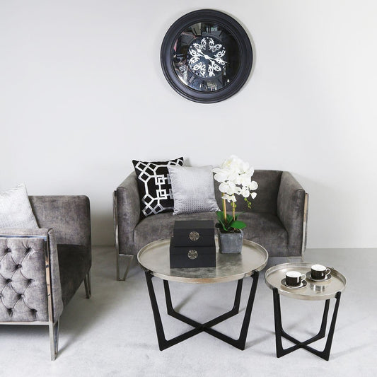 Set of 2 Rohan Nickel Nesting Tables