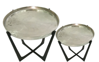 Set of 2 Rohan Nickel Nesting Tables